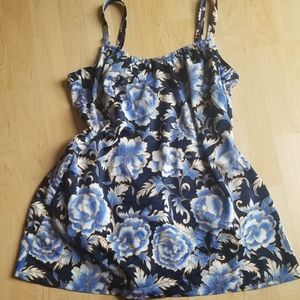 Sz 22W Swimdress Navy Blue Rose